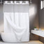 River Dream No Hooks Required Waffle Weave Shower Curtain with Snap in Liner - 71W x 74H,Hotel Grade,Spa Like Bath Curtain,White
