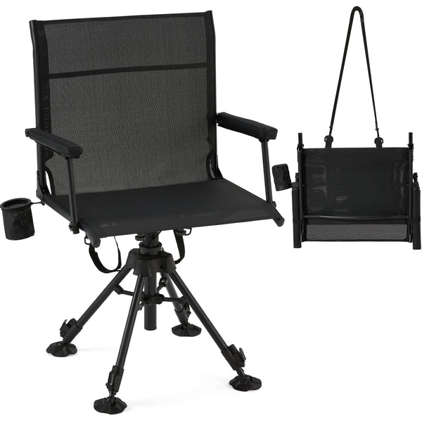 AECOJOY Lightweight Hunting Chair Without Cushion, Foldable & Rotating, Quiet Design for Deer Blind