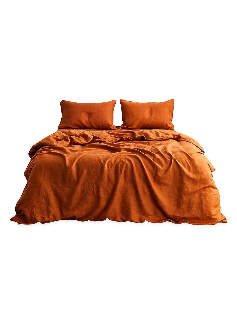 Bed Threads 100% French Flax Linen Bedding Set - Rust - Size Queen Main image