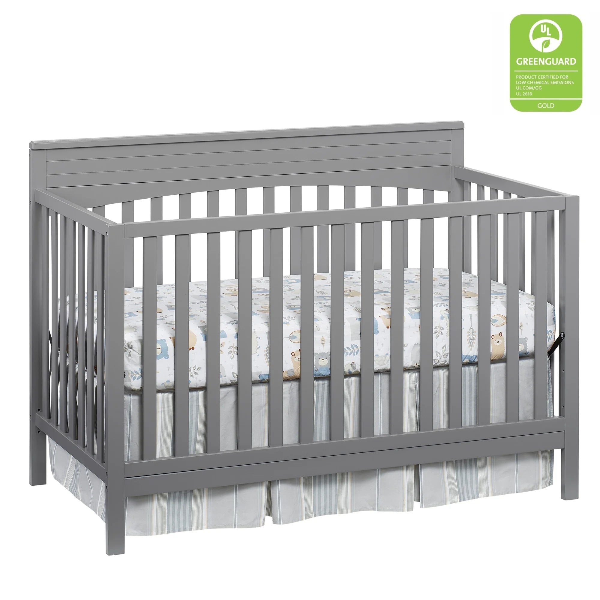 Oxford Baby Harper 4 - in - 1 Convertible Crib, Dove Gray, GREENGUARD Gold Certified, Wooden Crib Secondary image