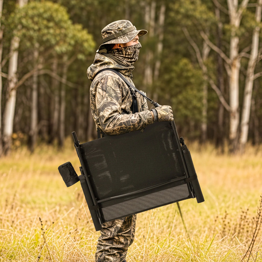 AECOJOY Lightweight Hunting Chair Without Cushion, Foldable & Rotating, Quiet Design for Deer Blind