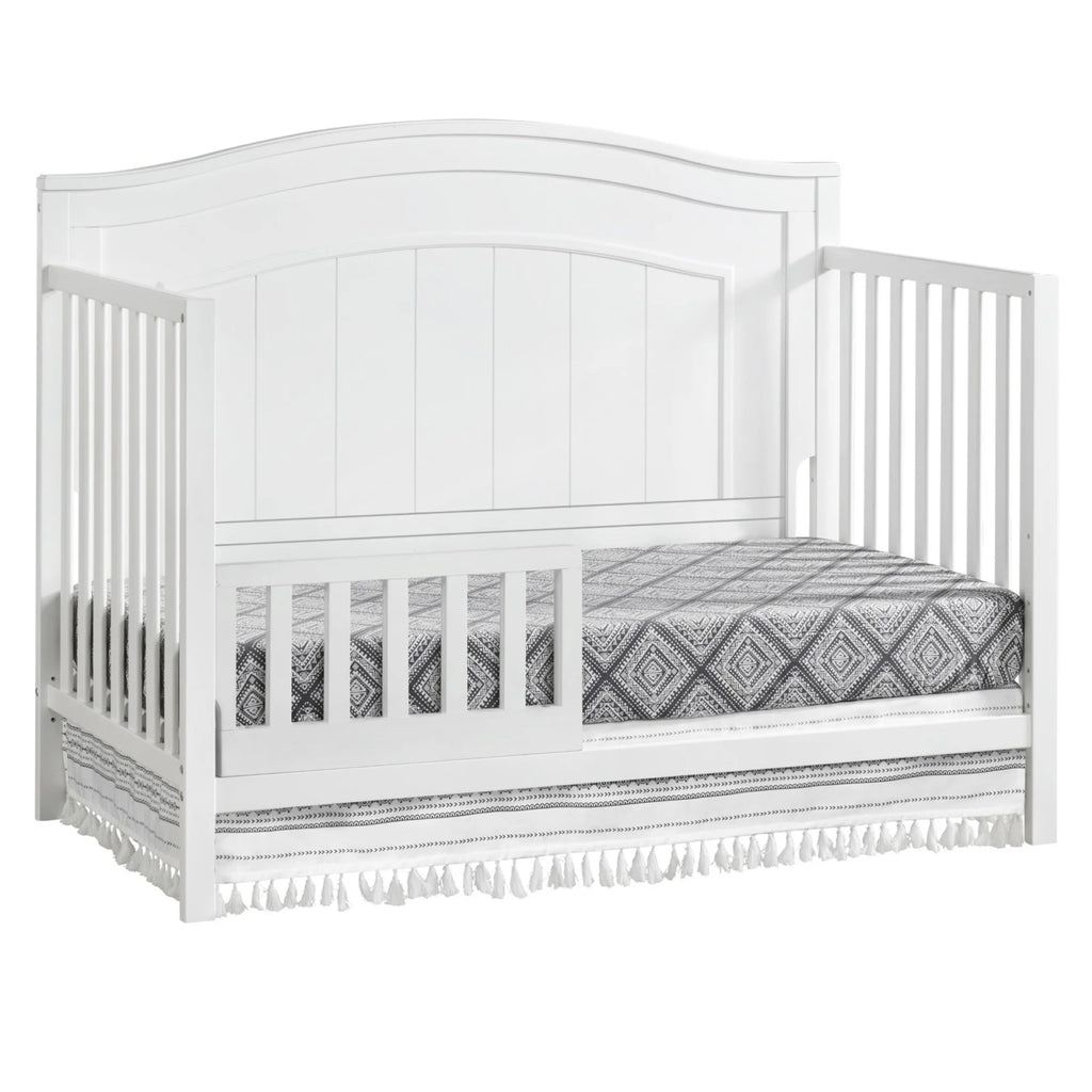 Oxford Baby North Bay 4 - in - 1 Convertible Crib, Snow White, GREENGUARD Gold Certified, Wooden Crib