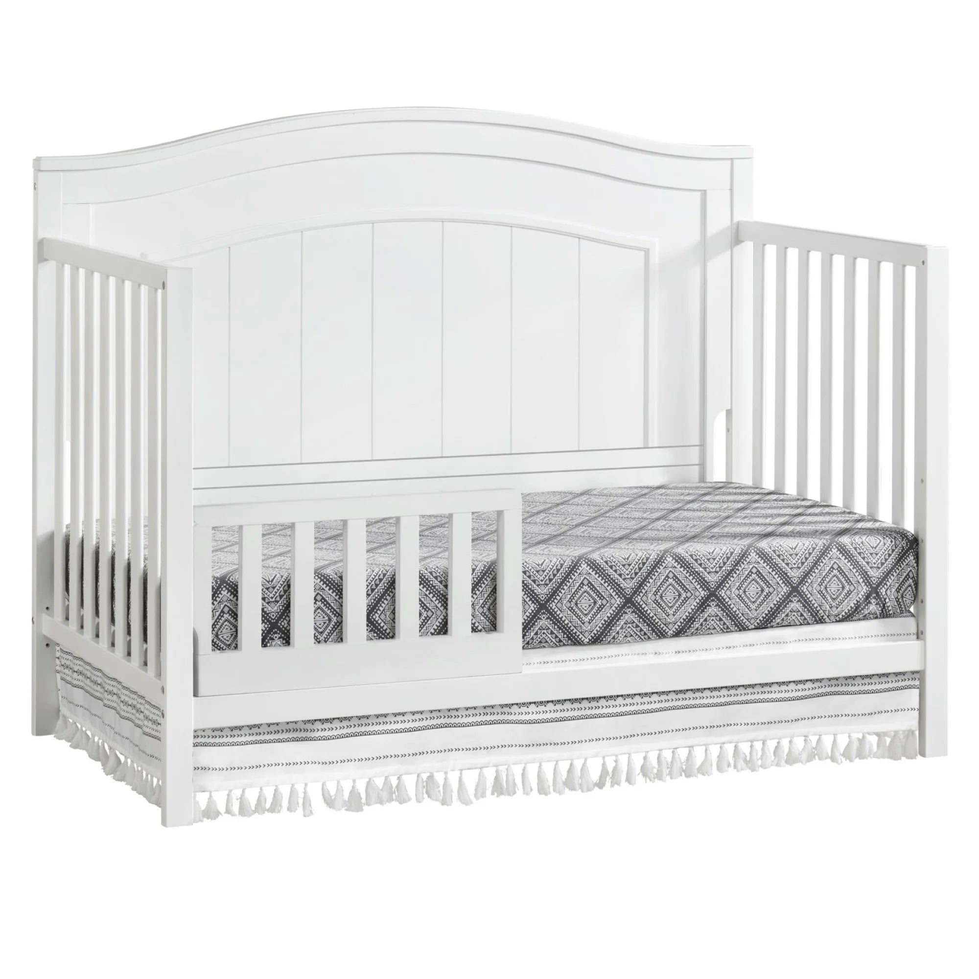 Oxford Baby North Bay 4 - in - 1 Convertible Crib, Snow White, GREENGUARD Gold Certified, Wooden Crib
