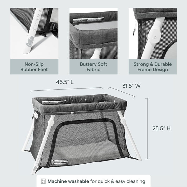 Guava Lotus Travel Crib with Comfy Mattress for Babies & Toddlers