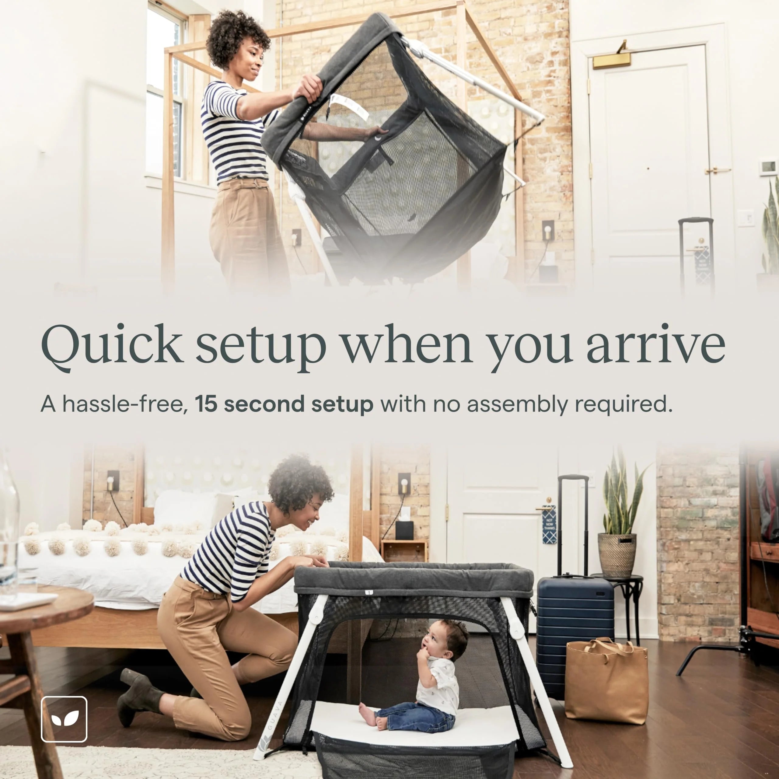 Guava Lotus Travel Crib with Comfy Mattress for Babies & Toddlers
