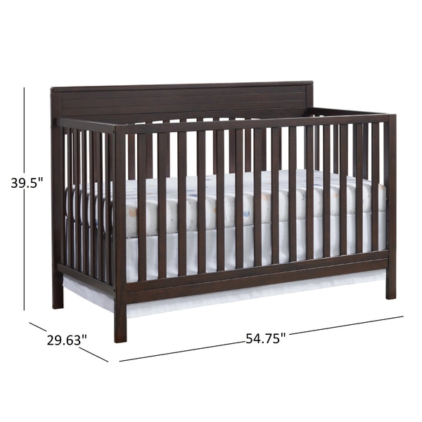 Oxford Baby Harper 4 - in - 1 Convertible Crib, Dove Gray, GREENGUARD Gold Certified, Wooden Crib