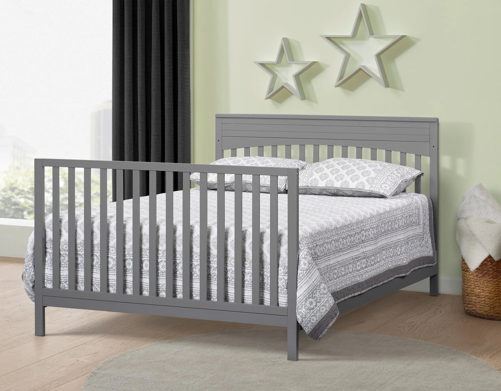 Oxford Baby Harper 4 - in - 1 Convertible Crib, Dove Gray, GREENGUARD Gold Certified, Wooden Crib