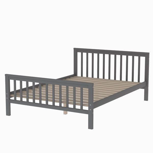 Euroco Wood Stairway Twin Loft Bed with Full Platform and Drawer