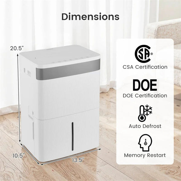 5500 Sq.Ft 96 Pint Dehumidifier for Basement, Portable Home Dehumidifier with Drain Hose, Auto Defrost, 24H Timer & Sleep Mode for Bathroom Bedroom
