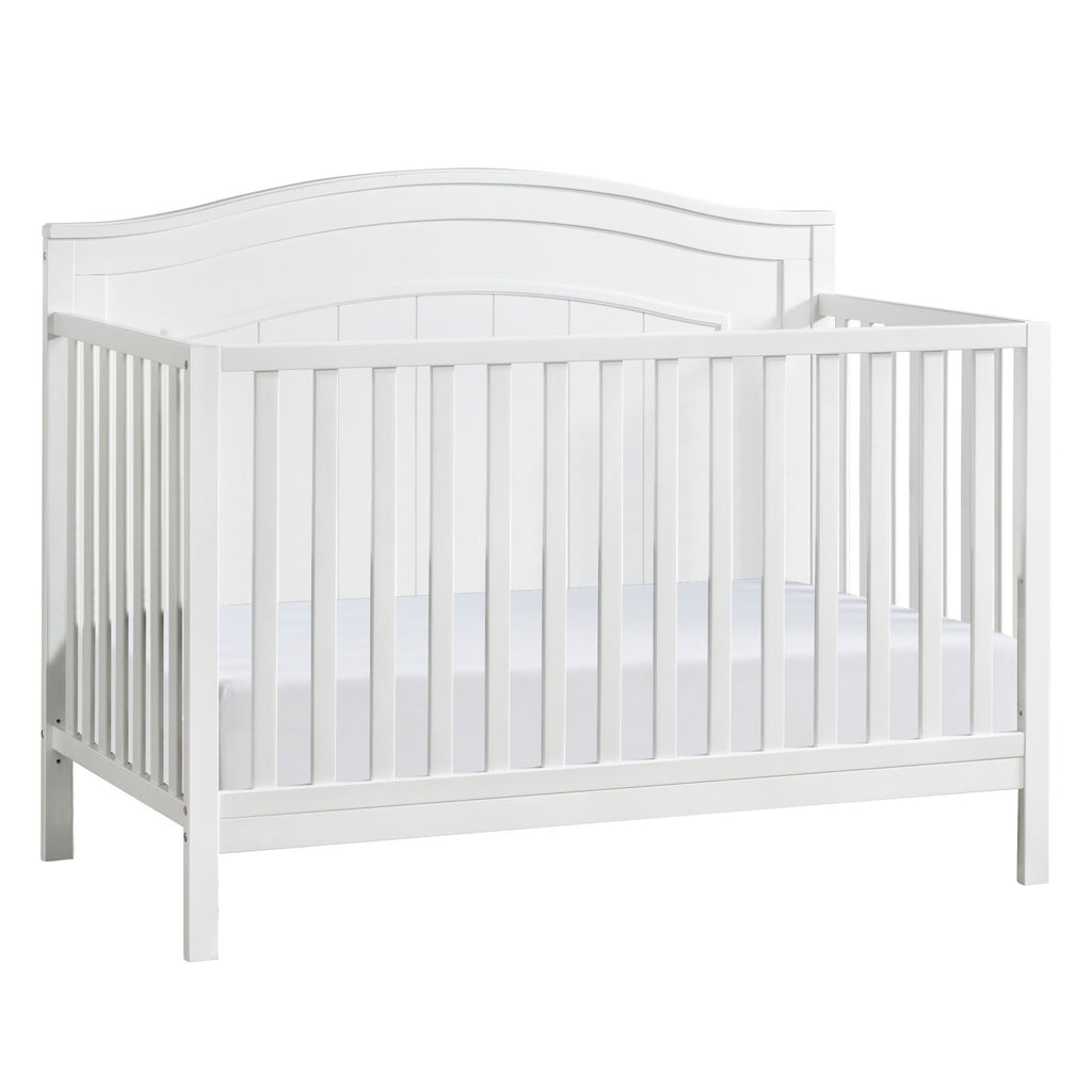 Oxford Baby North Bay 4 - in - 1 Convertible Crib, Snow White, GREENGUARD Gold Certified, Wooden Crib