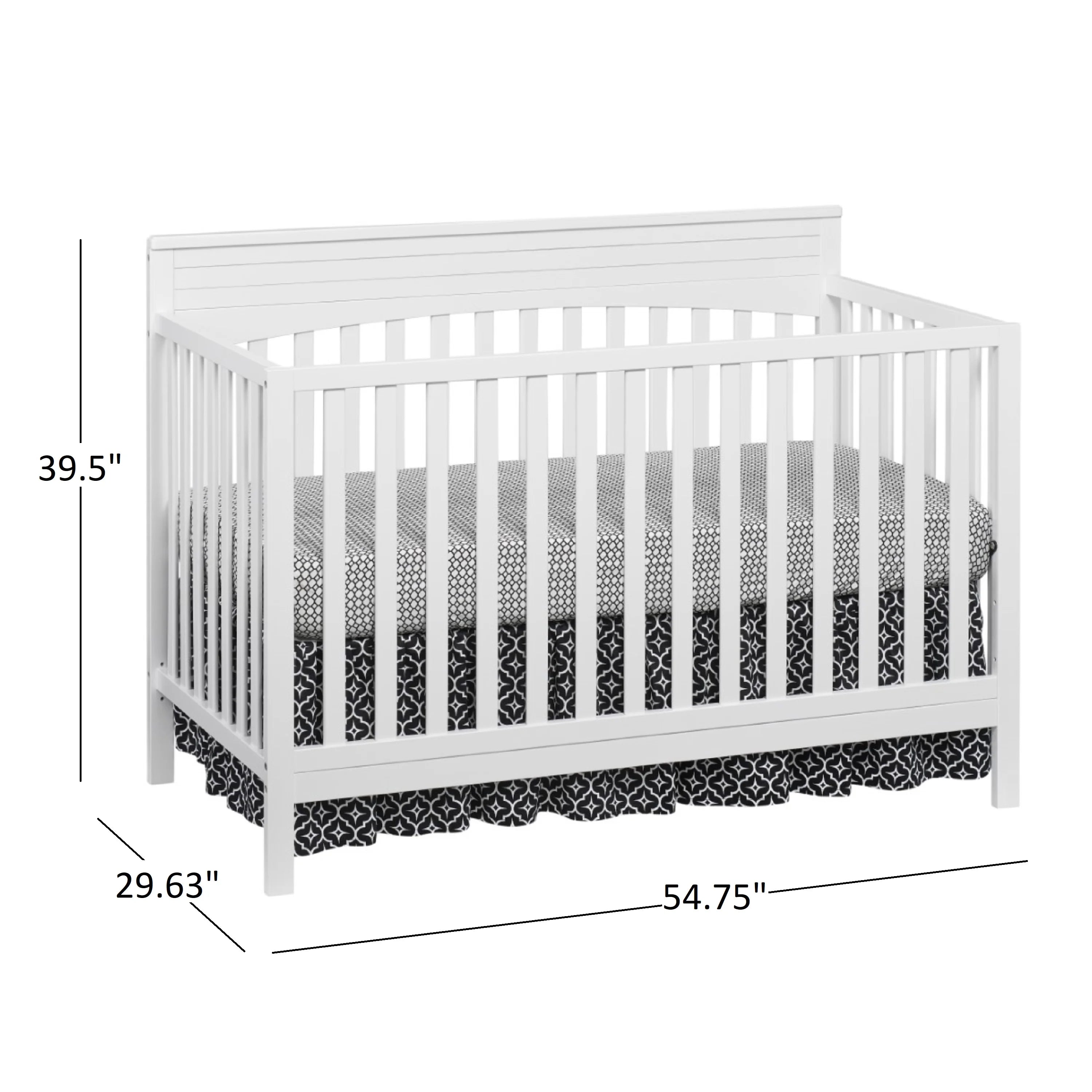 Oxford Baby Harper 4 - in - 1 Convertible Crib, Dove Gray, GREENGUARD Gold Certified, Wooden Crib
