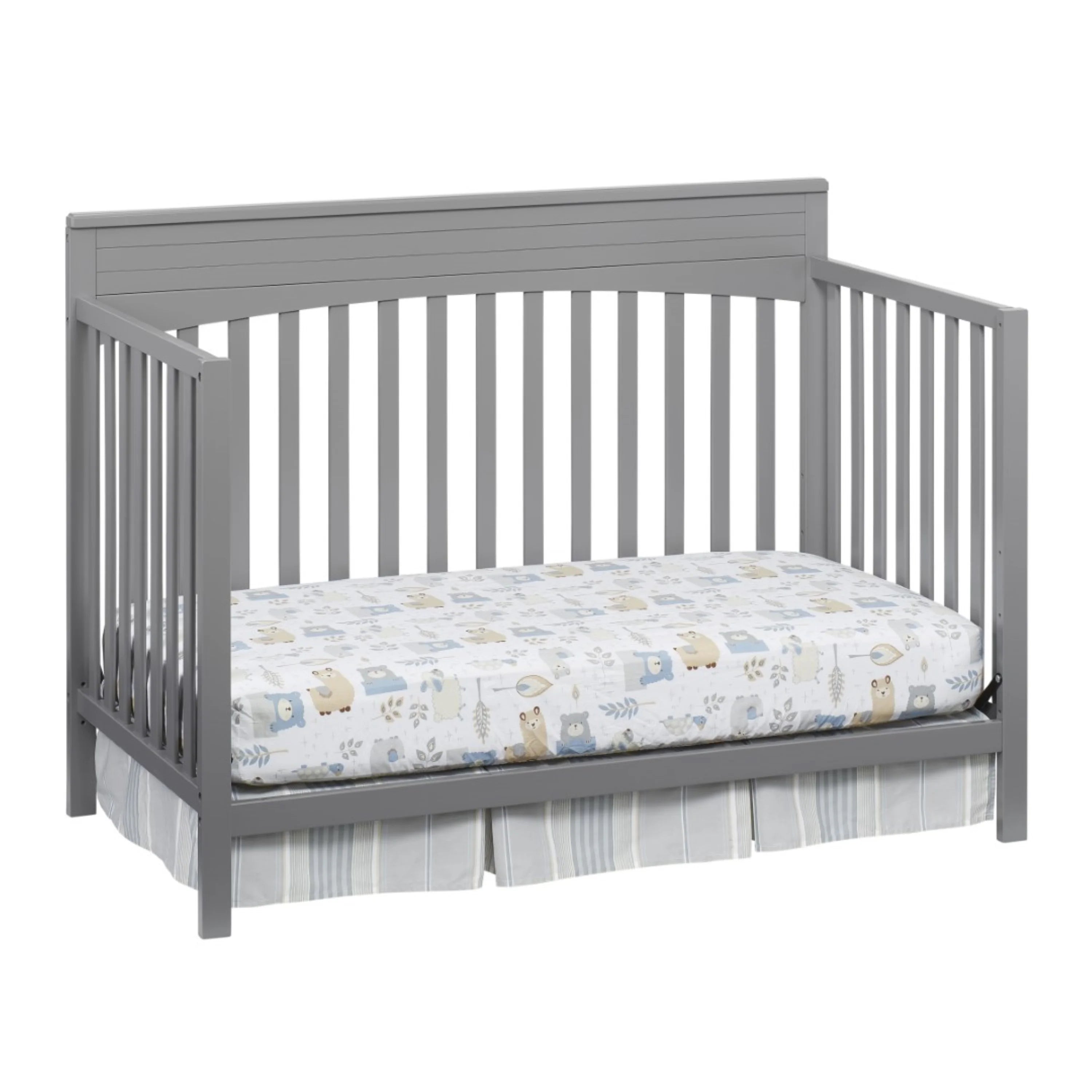 Oxford Baby Harper 4 - in - 1 Convertible Crib, Dove Gray, GREENGUARD Gold Certified, Wooden Crib
